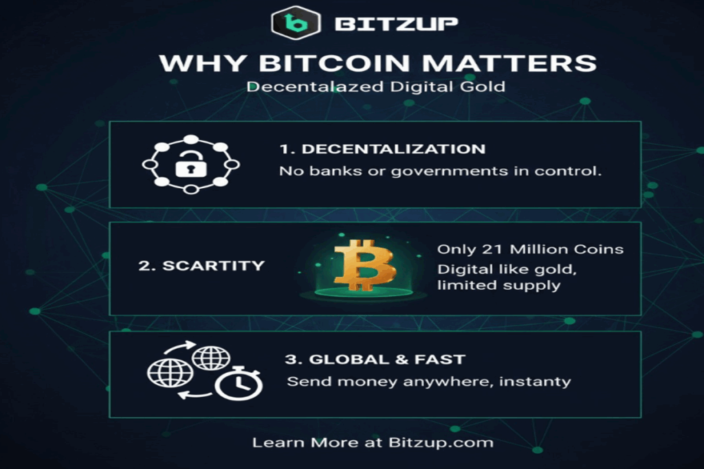 What is Bitcoin? Discover Bitcoin explained for beginners how it works, why it has value, and safety tips. Start trading safely with Bitzup today!
