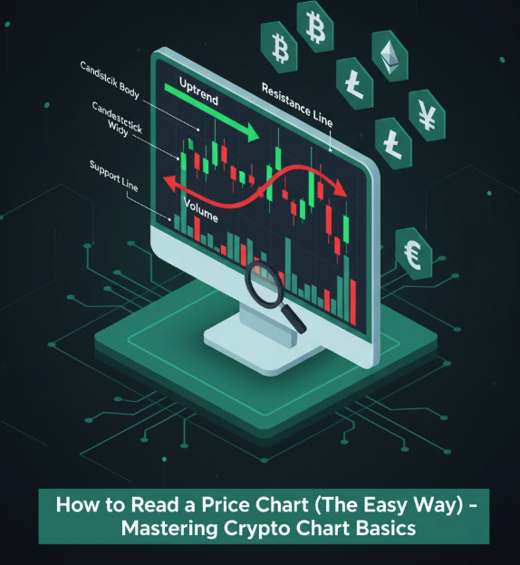 Learn the crypto chart basics fast! Understand candlestick meaning, volume, and simple support and resistance zones. Get started with how to read crypto chart. View our live pages!